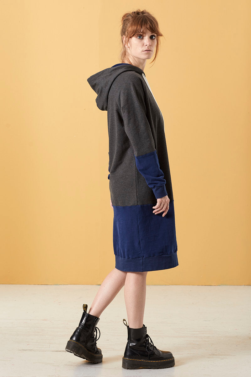 BLOCKIE DARK - GREY/BLUE HOODIE