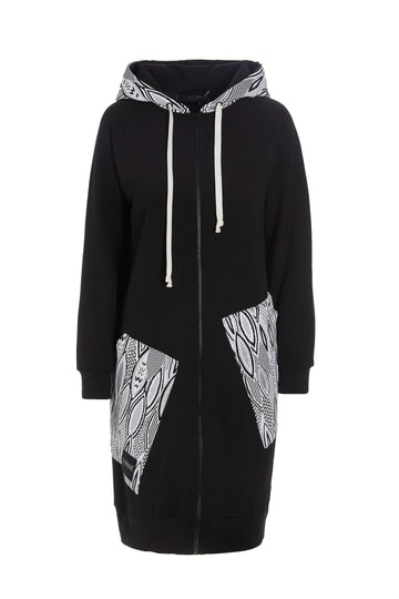 BRICKIE BLACK & WHITE - ZIP ORGANIC HOODIE